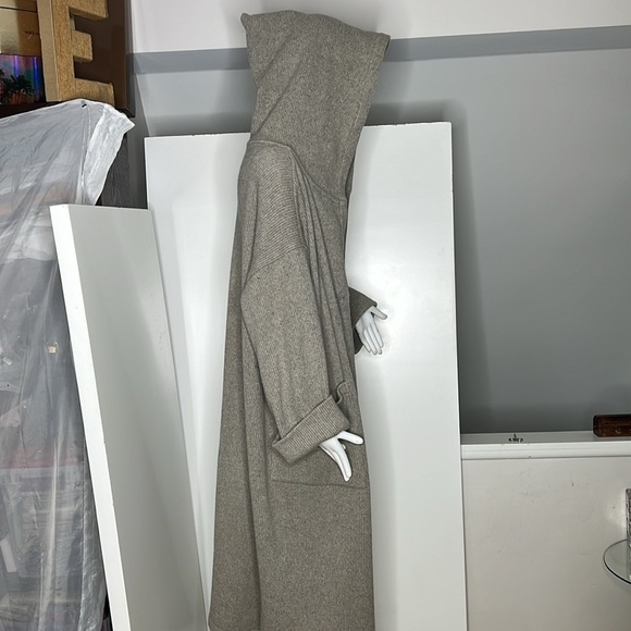 Sentier XL Wool Knit Hooded Double Breasted Sweater Coat - Picture 4 of 12